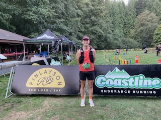 me at the finish of the Finlayson 50k in 2024